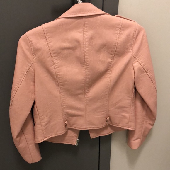 Zara Basics Leather Jacket - Pink XS - Picture 2 of 2